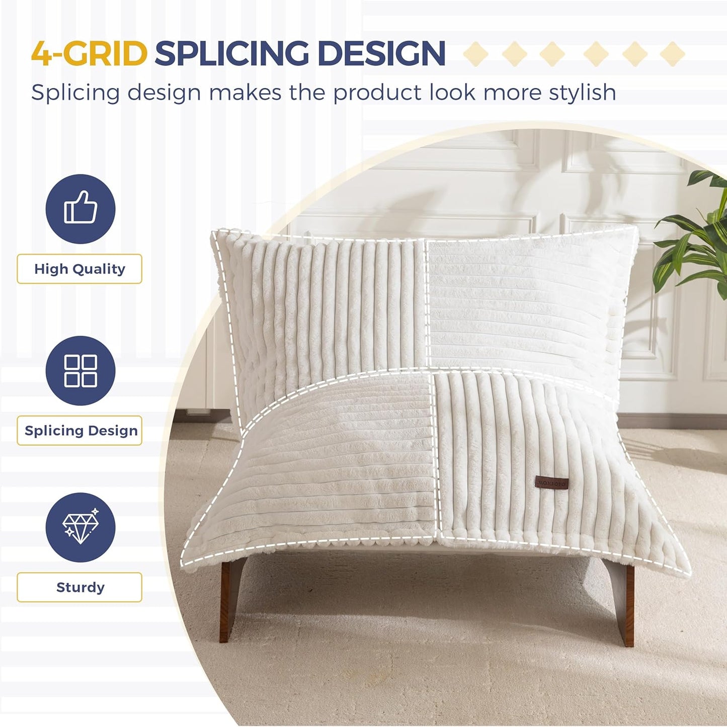 MAXYOYO Adjustable Living Room Chair, 3-Position Bean Bag Chair with Removable Cover, Upholstered Accent Chair with Frame, Soft Reclining Lounge for Bedroom, Apartment, Office, Beige