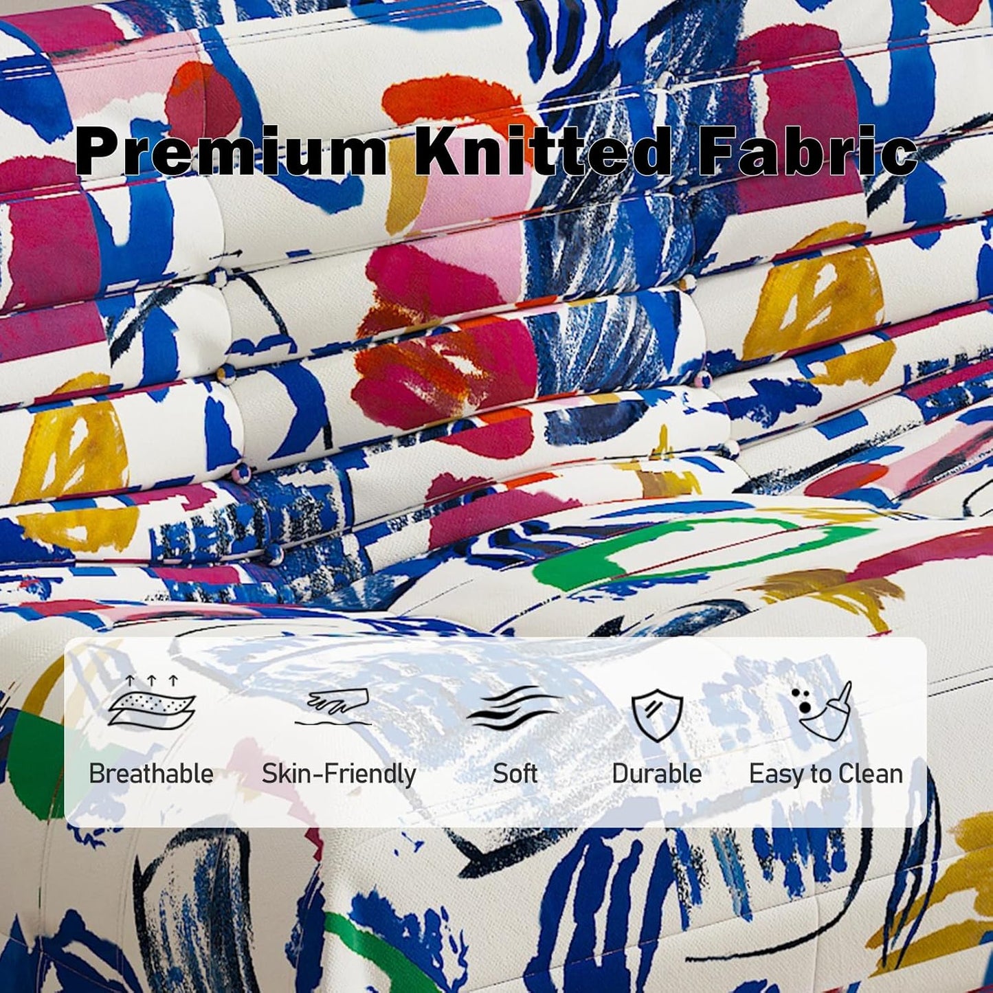 Bean Bag Chair, Loveseat Fireside Chair Bean Bag Sofa Large Bean Bag Chair for Adults, 2 Seater Bean Bag Chairs for Teens with High Density Comfortable Foam, Bean Bag for Living Room (Multicolor)