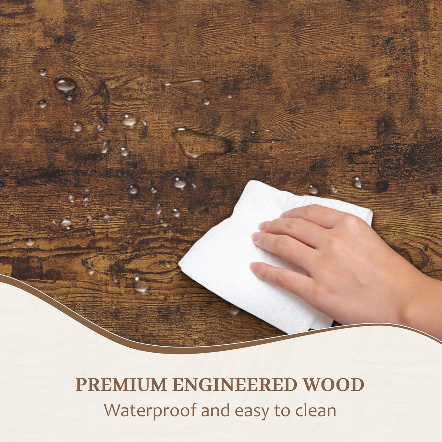 GarveeHome 70.8 Inch Dining Table 4-6 Person, Kitchen Table with Heavy Duty Metal Legs, Farmhouse Dining Room Table for Kitchen, Living Room