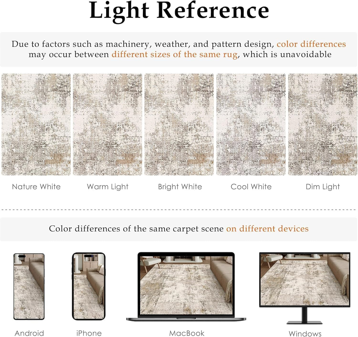 8x8 Washable Round Rug Brown Grey Neutral Abstract Living Room Bedroom Large Area Rug Non Slip Soft Low Pile Indoor Floor Carpet for Dining Room Kitchen Office Entryway