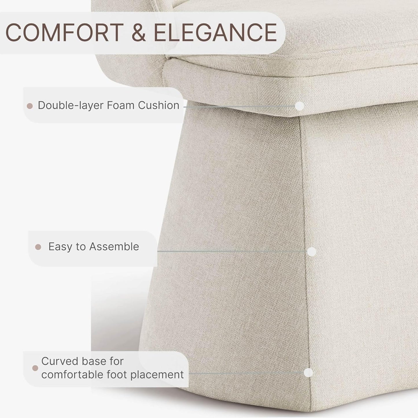 Swivel Dining Chairs Modern Desk Chair Upholstered Linen Fabric Side Chair for Kitchen Dining Room Bedroom,Linen,2 Box