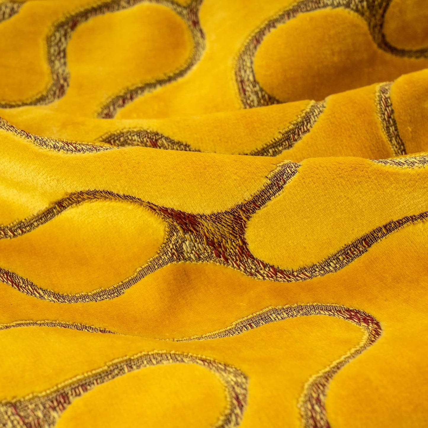 Yangest Yellow Throw Pillow Cover Wavy Cushion Cover Modern Zippered Rectangular Pillowcase for Sofa Couch Bedroom Living Room Home, 12x20 Inch