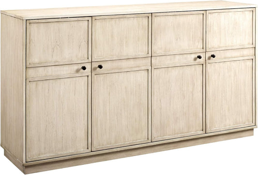 Walker Edison Alden Versatile 4 Door Framed-Storage-Sideboard, 62 Inch, Birch