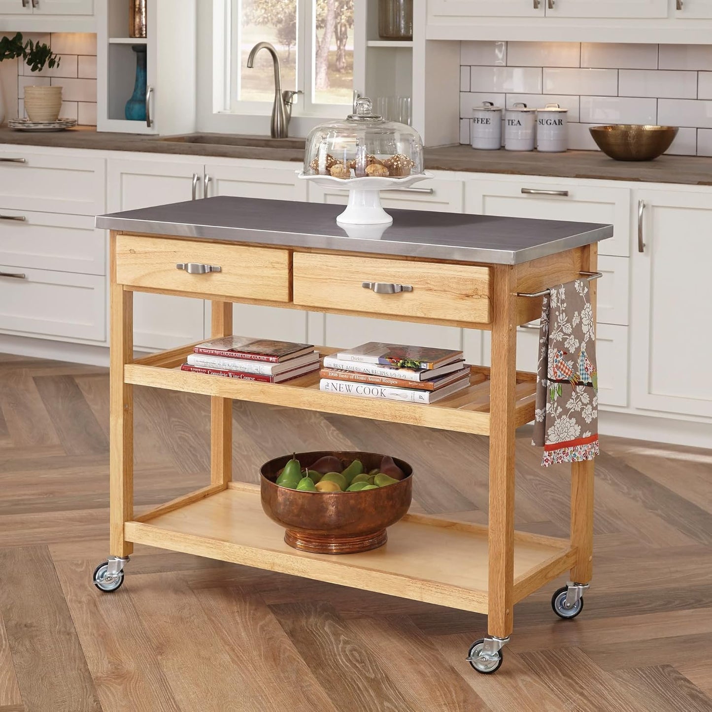 homestyles General Line Brown Kitchen Cart