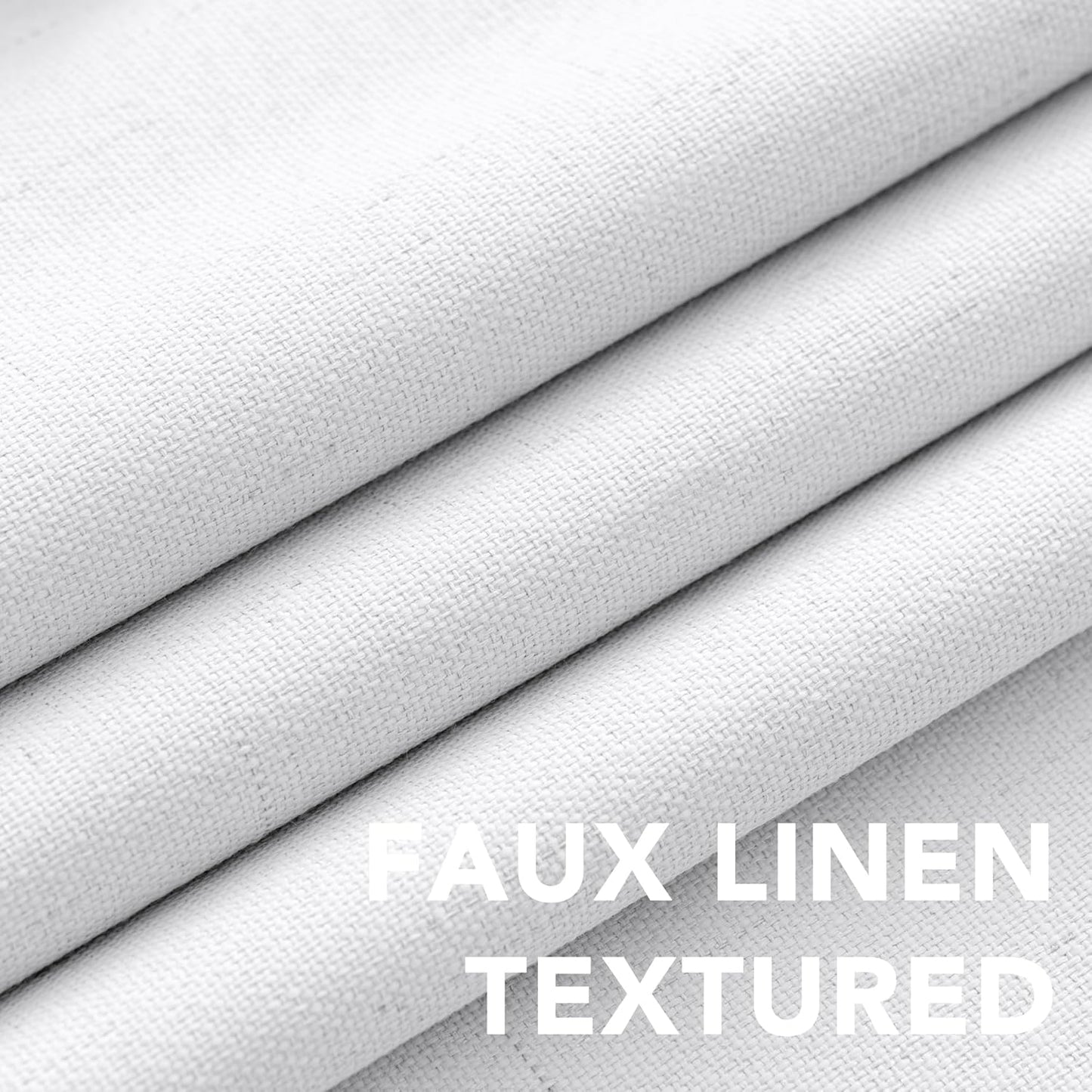 H.VERSAILTEX 100% Blackout Curtains for Bedroom Thermal Insulated Linen Textured Curtains Heat and Full Light Blocking Drapes Living Room Curtains 2 Panel Sets, 52x72 - Inch, Pure White