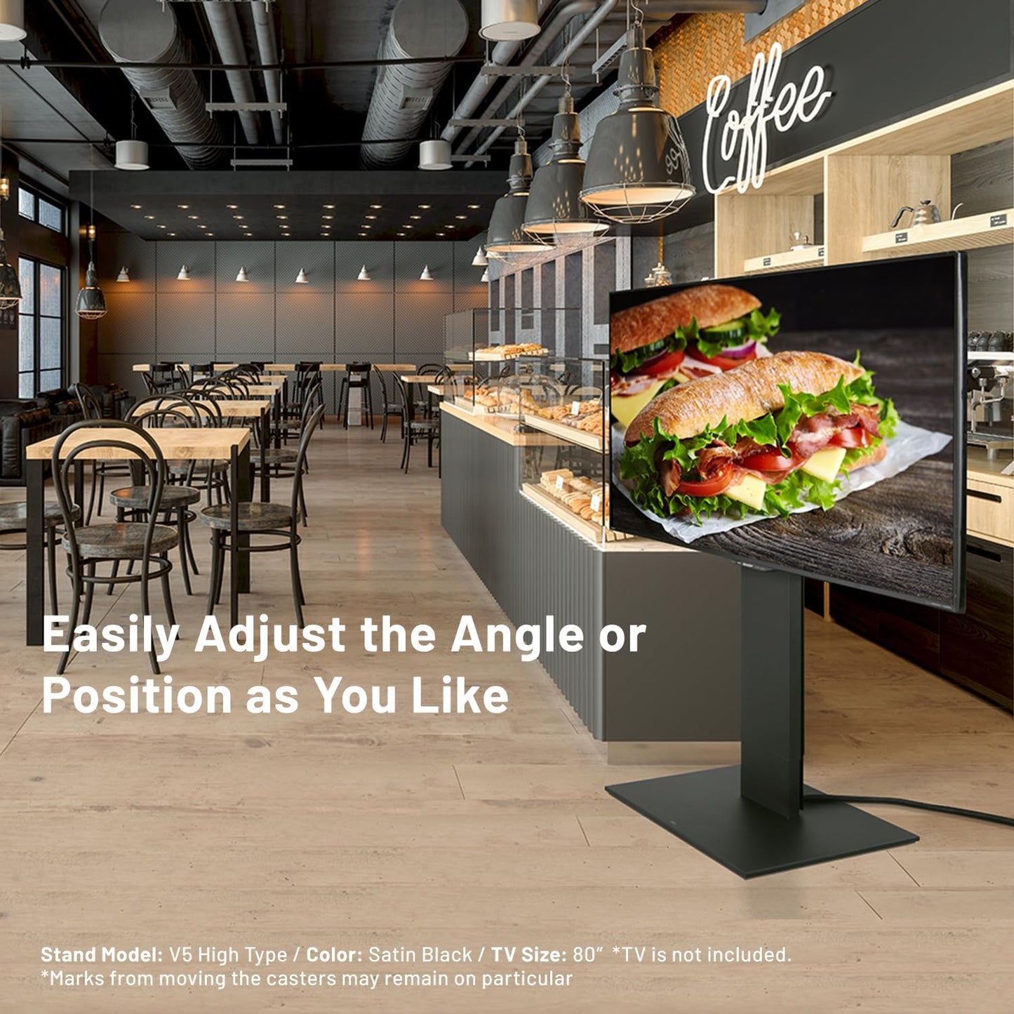 WALL V5 High Type | Minimalist Rolling TV Stand for 32–80 Inch | Satin White | Portable, Space Saving, Height Adjustable, No Drill | for Living Room and Bedroom | Japan-Engineered Design