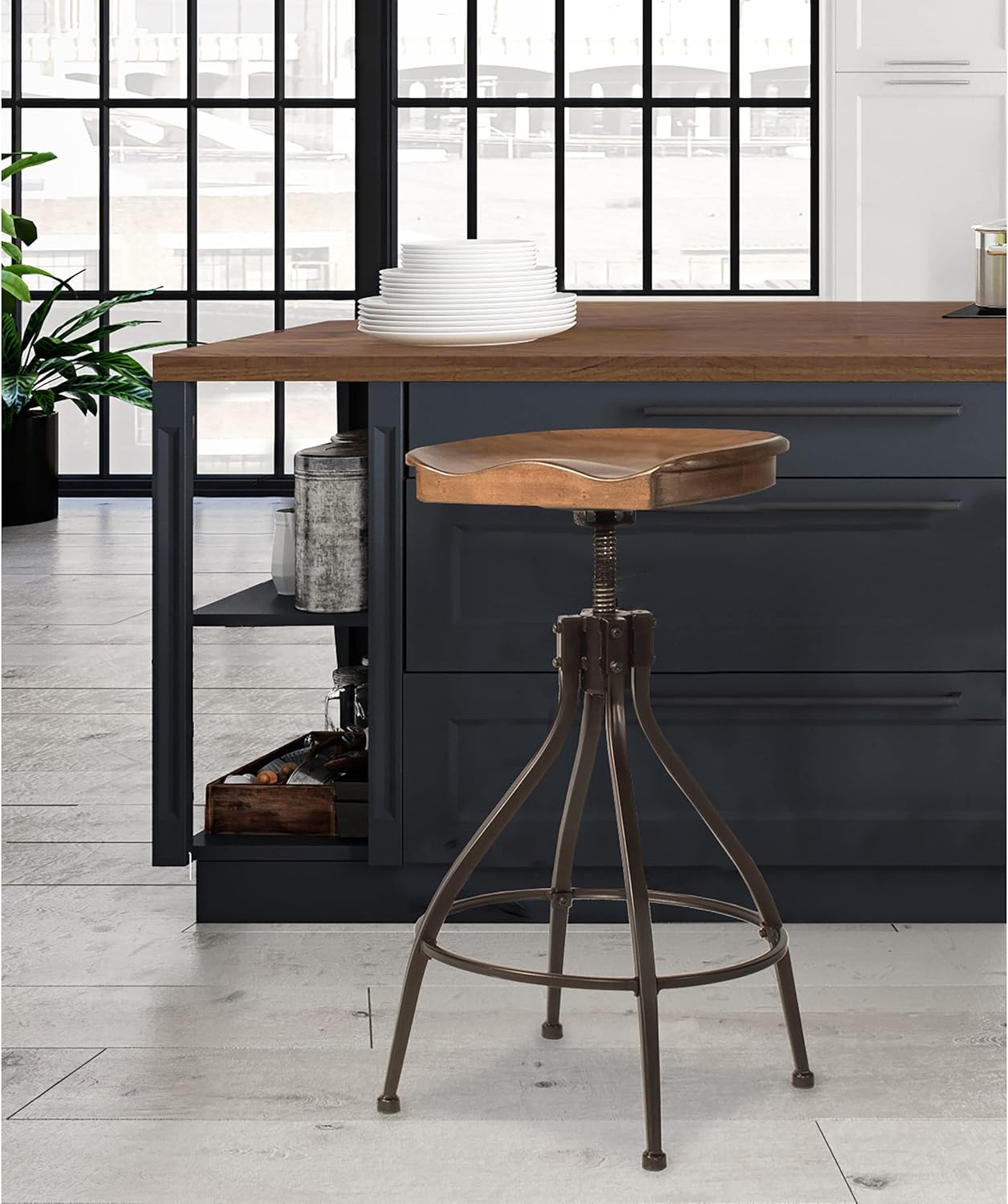 Bar Stool - Silverton Bar Stool with Open Lattice - Hillsdale Furniture - 4734-830, Brown