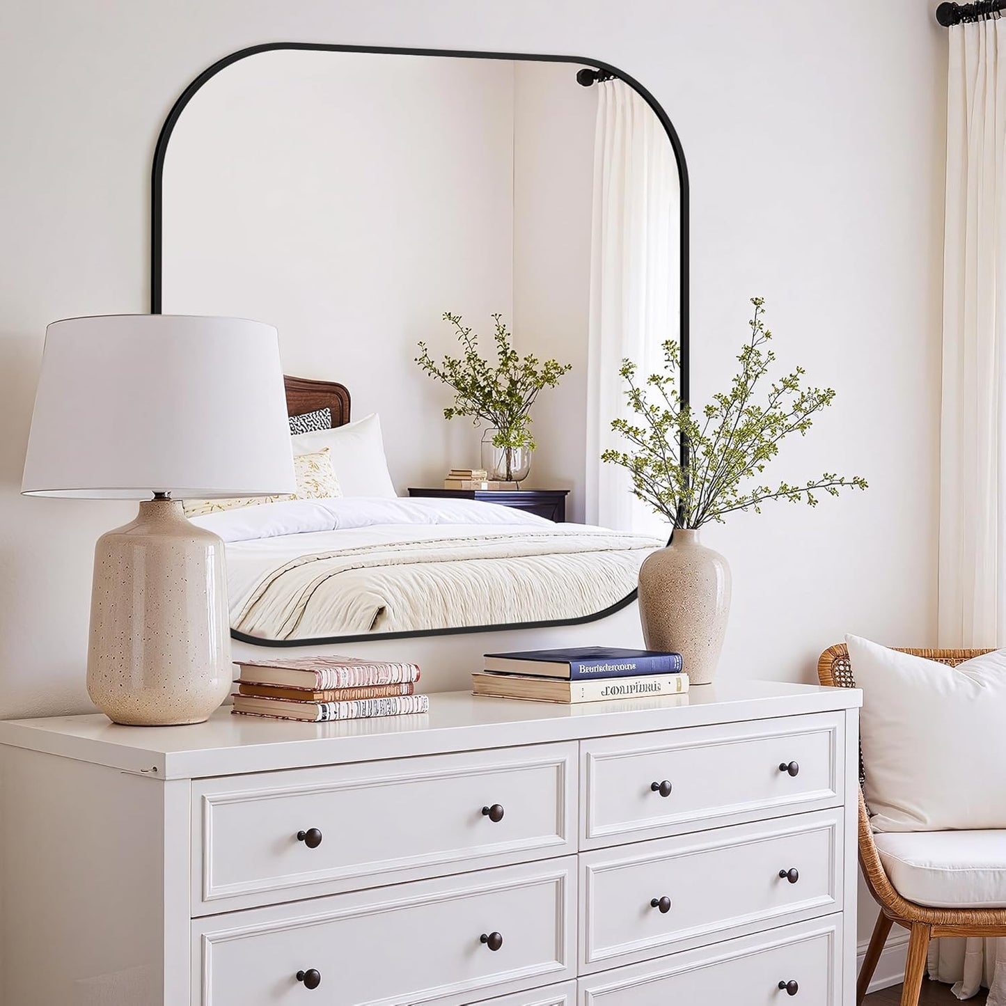 Bathroom Mirrors for Over Sink, 30x30 Vanity Squircle Mirror for Bathroom Sink, HD Shatterproof Square Wall Mirror for Bathroom Washroom Lavatory Restroom Metal Frame