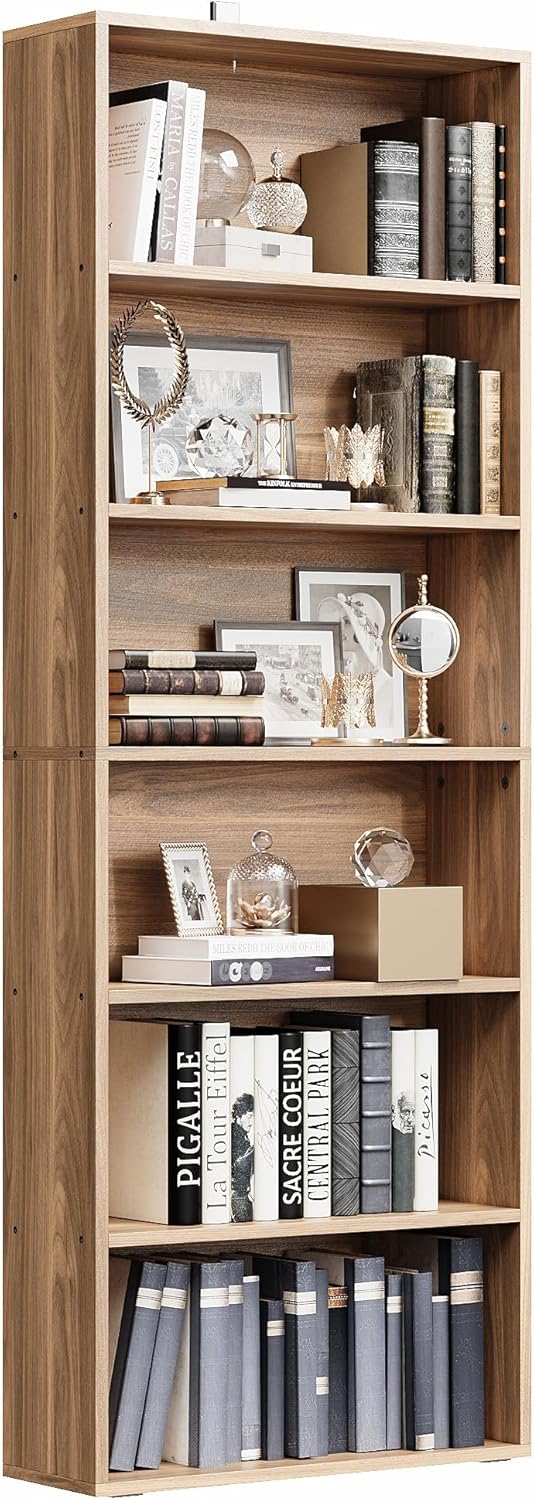 IRONCK Bookshelves and Bookcases Floor Standing 6 Tiers Display Storage Shelves 70 in Tall Bookcase Home Decor Furniture for Home Office, Living Room, Bed Room