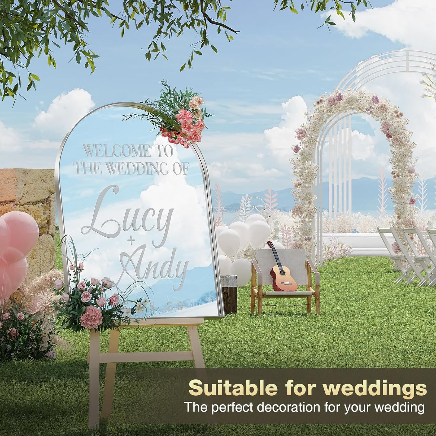 Brightify Arched Mirror, Arched Wall Mirror, 32 x 40 Inch Silver Arch Mirror, Metal Frame Silver Bathroom Mirror, Arched Top Bathroom Vanity Mirror for Living Room Bedroom Mantel Entryway Hallways