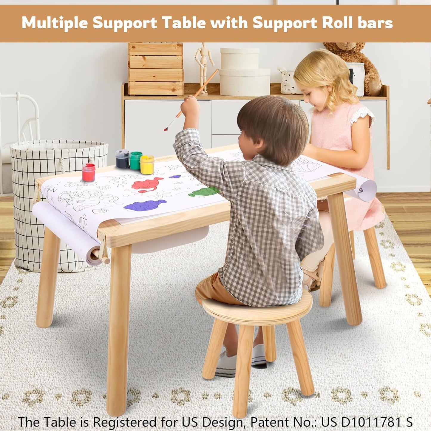 wingyz Sensory Table and Chair Set, 3 in 1 Kids Table for Play Study Art Dining Toys Storage, Sensory Activity Tables for Toddler with Storage Bins, Children's Gifts for Boys and Girls