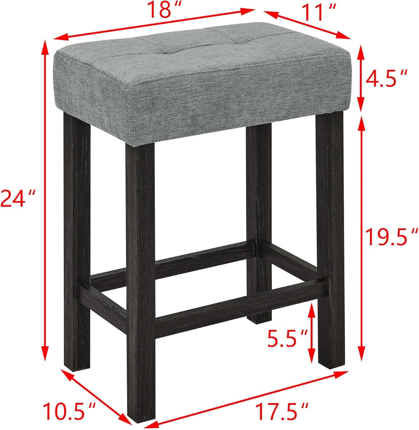 Ball & Cast 4 Piece Kitchen Dining Room Table and Chairs Set, Farmhouse Wooden Counter Height Bar-Sets w/USB Ports & Power Outlet & 3pcs Stools, 59" Sofa-Table Barstool w/Charging Station, Black