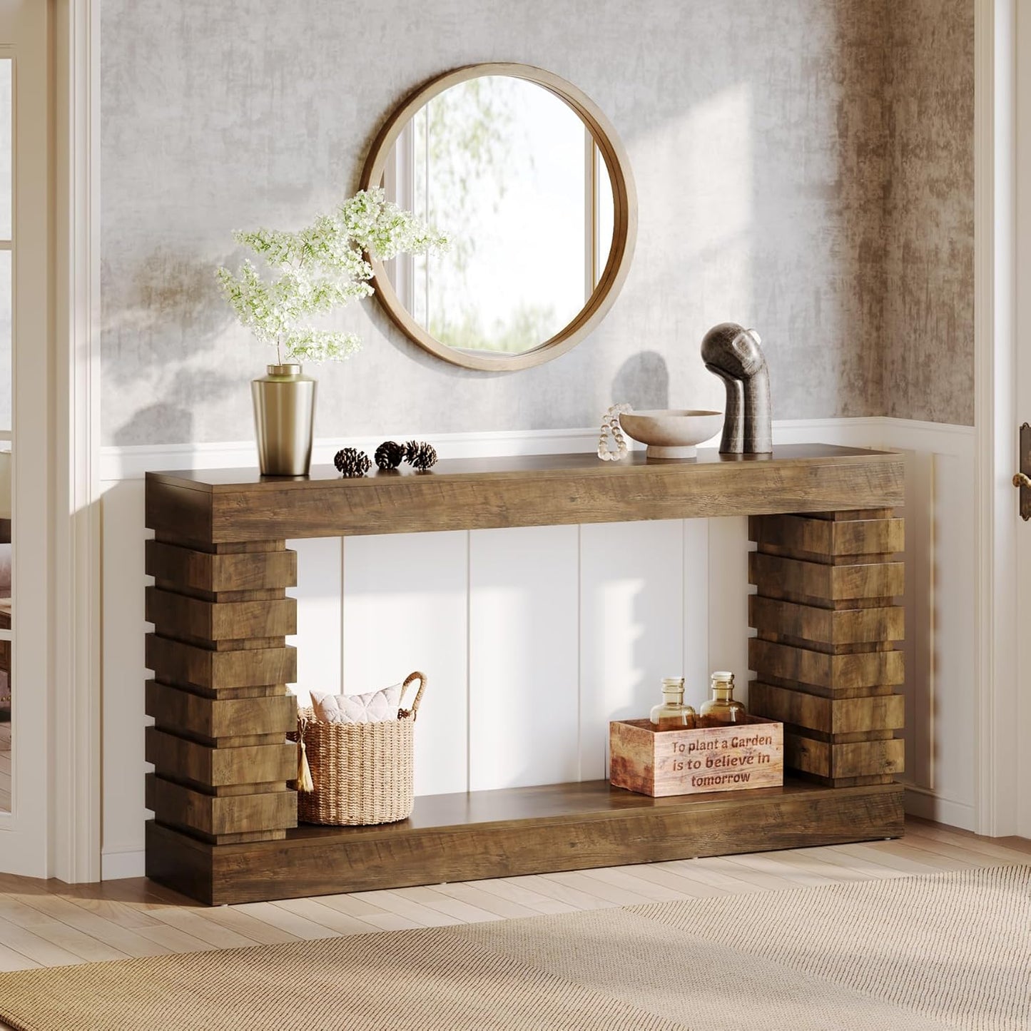 Tribesigns 70.8-Inch Long Console Table, Wood Entryway Table with Storage, Narrow Sofa Table Couch Table for Living Room Entryway Hallway