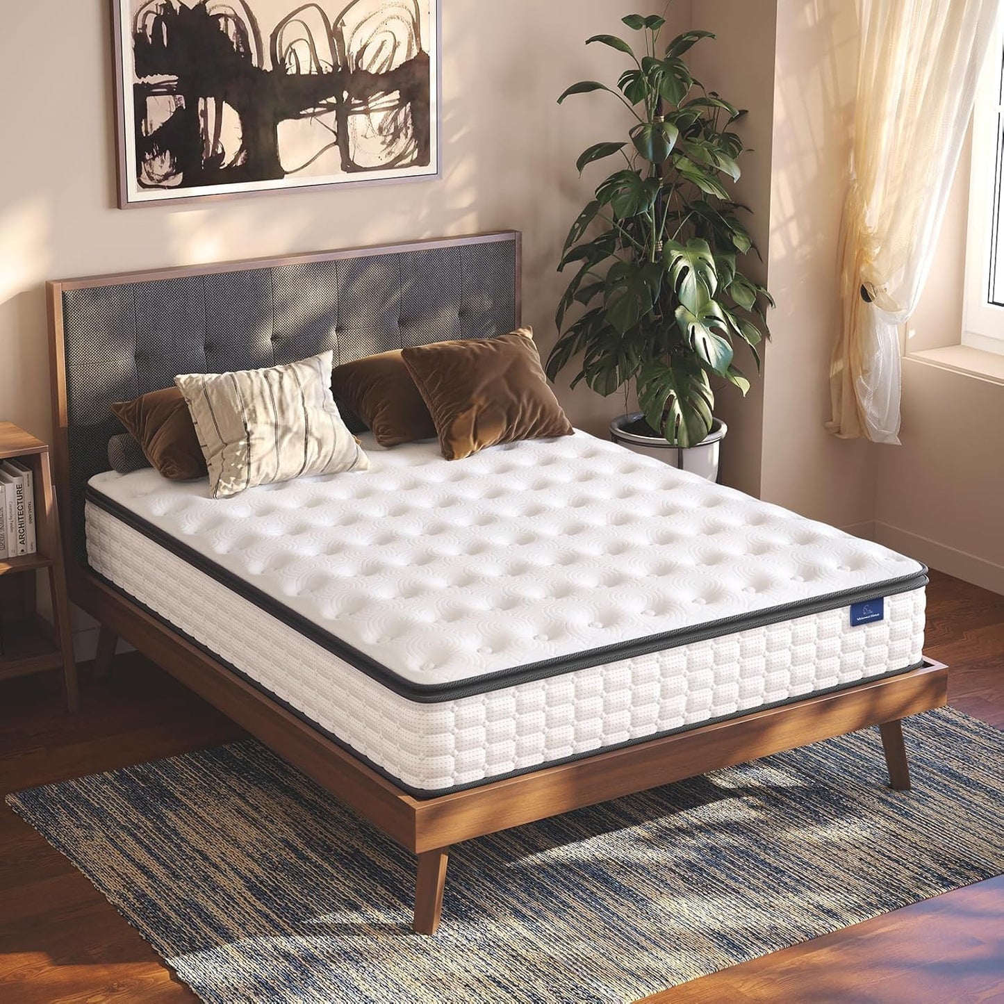 Vesgantti Queen Mattresses 12 Inch Hybrid Queen Size Mattress in a Box, Pillow Top Mattress Gel Memory Foam and Pocket Coils Innerspring Mattresses, Pressure Relief, Medium Firm Plush Feel