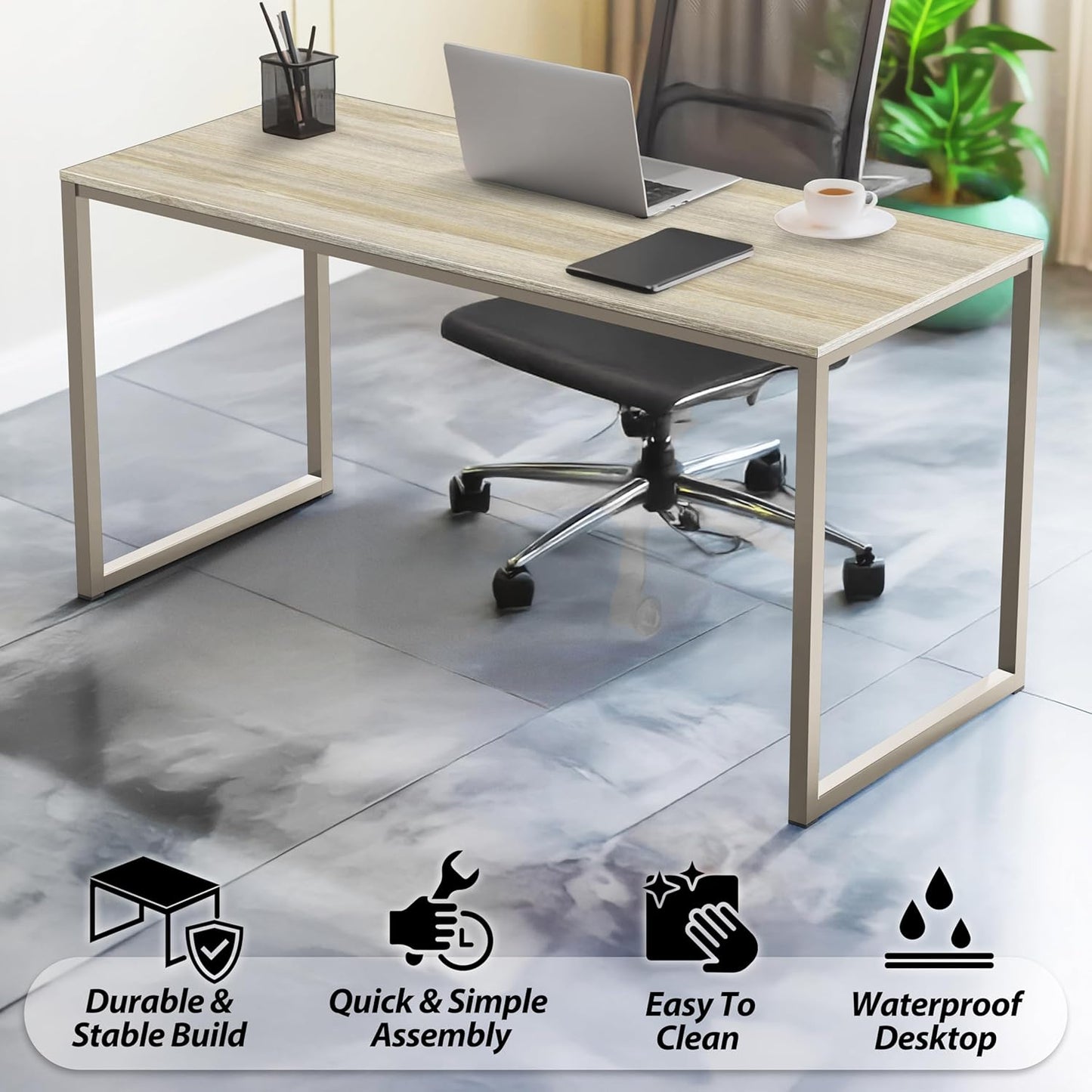 SHW Mission 48-Inch Home Office Computer Desk, Maple