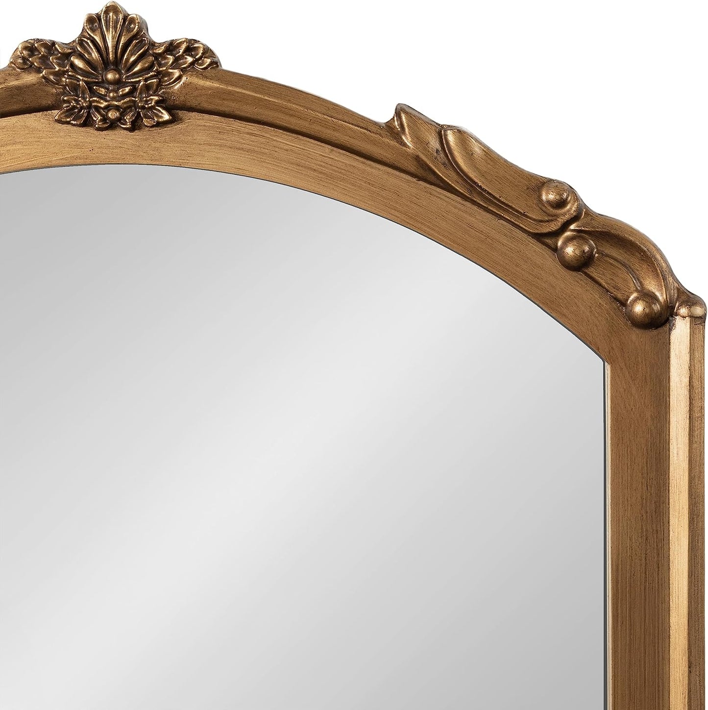 Kate and Laurel Berkshire Vintage Arched Wall Mirror, 24 x 36, Gold, Antique Ornate Arch Capsule Mirror with Detailed Frame Accenting and Classic Finish