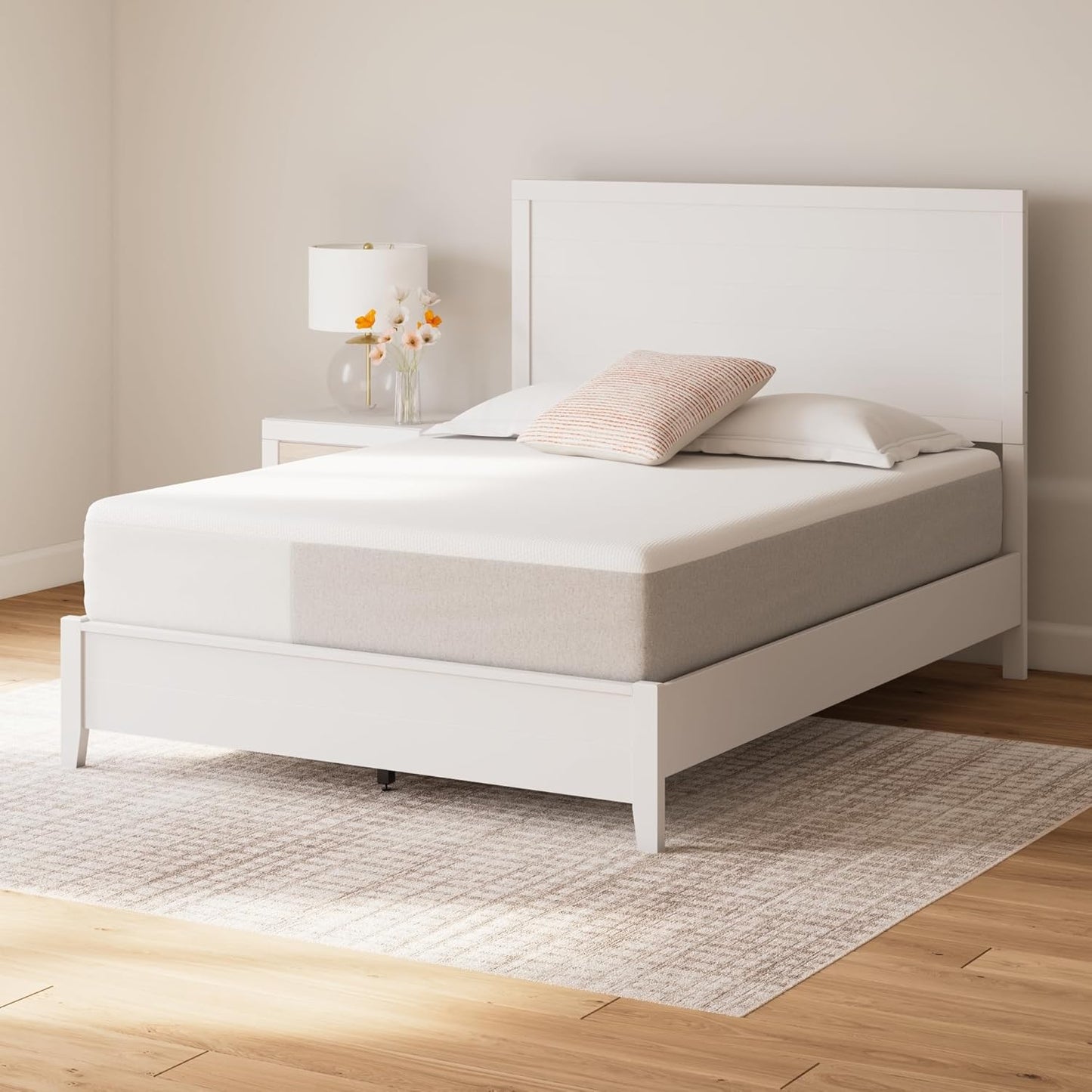 Signature Design by Ashley King Size Cool Max 12 Inch Medium Plush Cooling Gel Infused Memory Foam Mattress for Pressure Relief, Fiberglass Free, Mattress in A Box
