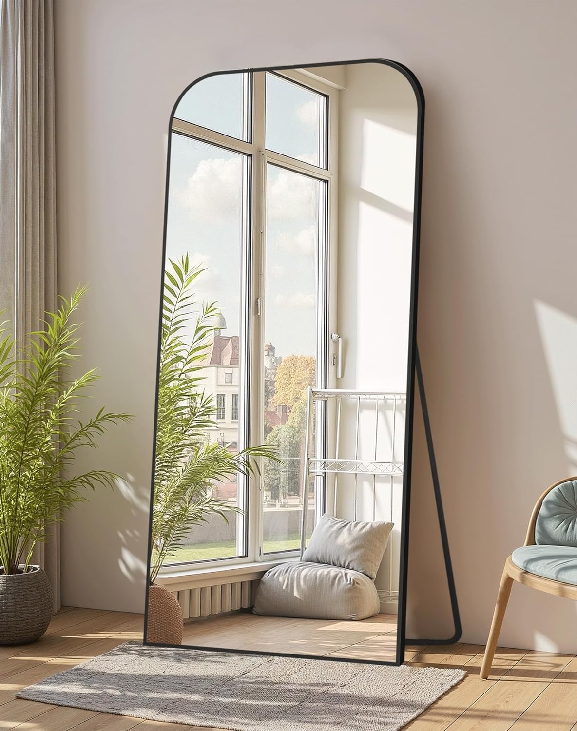 Delma Full Length Mirror, 56" x 25" Standing Large Floor Mirror with Aluminum Frame for Bedroom, Living Room,Bathroom