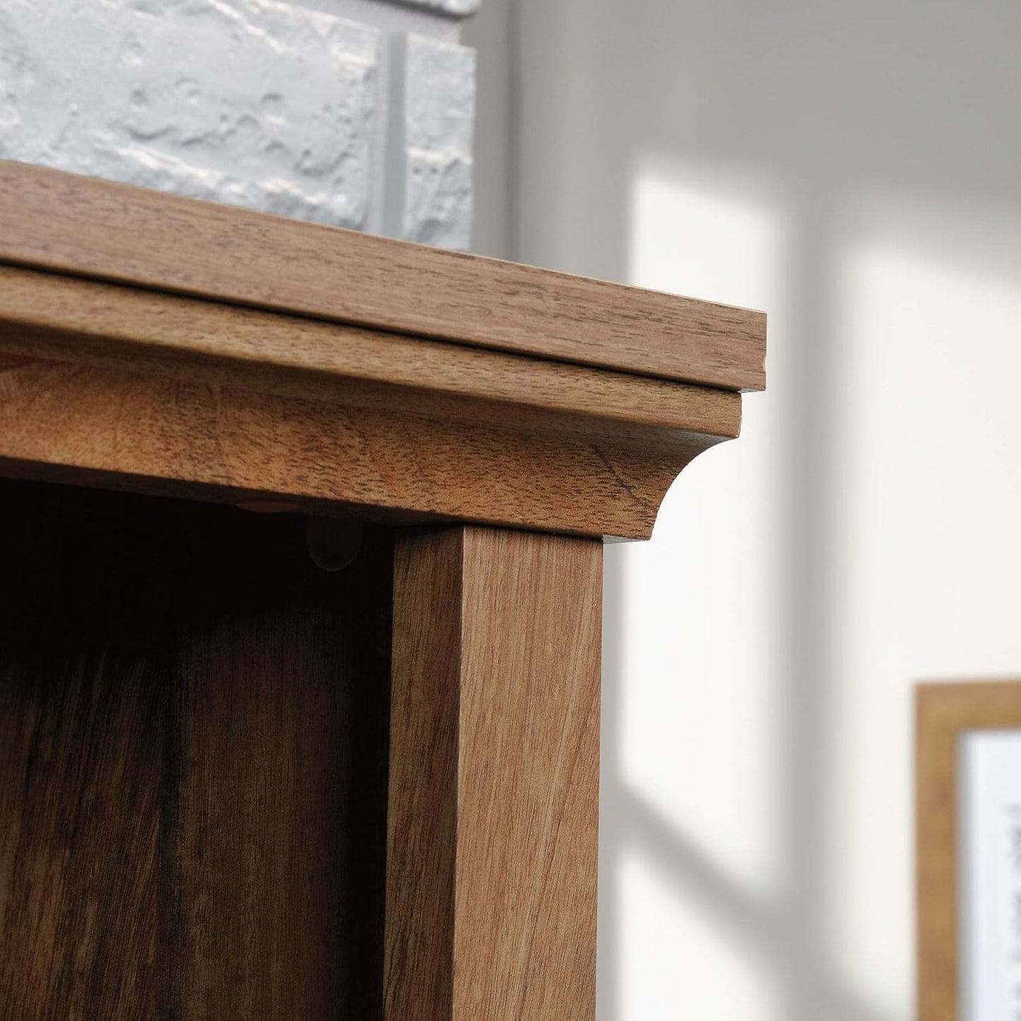 Sauder Miscellaneous Storage Transitional 3-Shelf 2-Door Bookcase/ Book shelf, Sindoori Mango finish