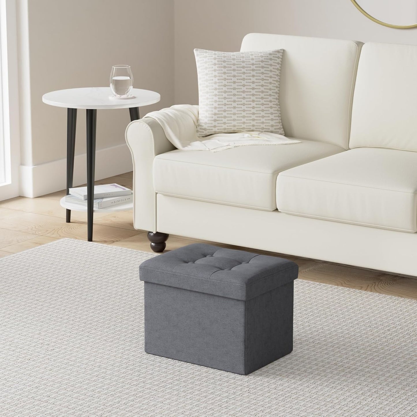 Ottoman Storage Ottoman Foot Rest Stool Foldable Bench with Storage Student Dormitory Bedroom and Entryway 17 X 13 X 13