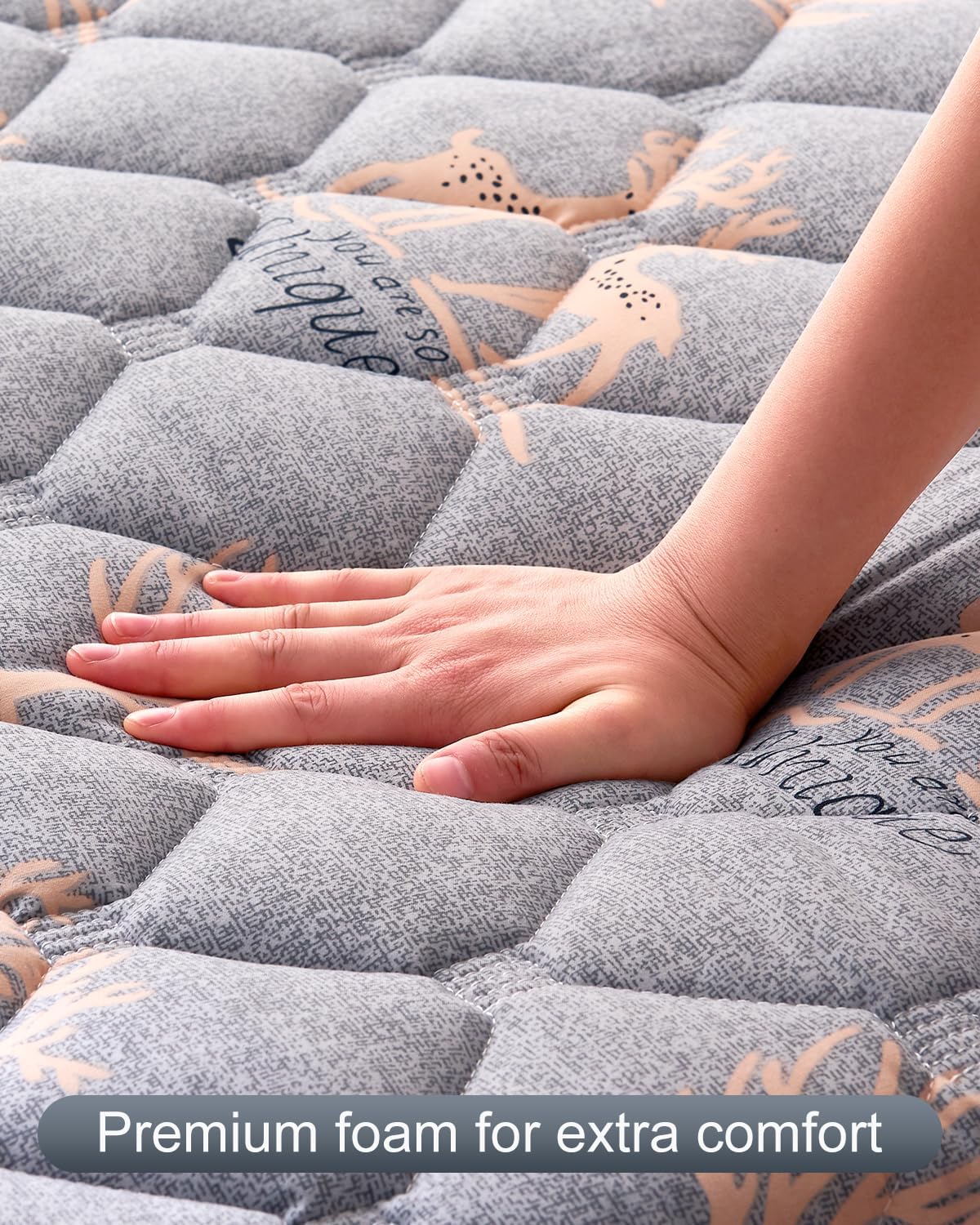 6th Generation Japanese Floor Futon Mattress - Extra-Thick 9-Layer Modern Futon with 100% High-Density Foam, Portable Floor Mattress Sleeping Pad for Adults, Guest Room, Dormitory, Twin Size(39"X80")