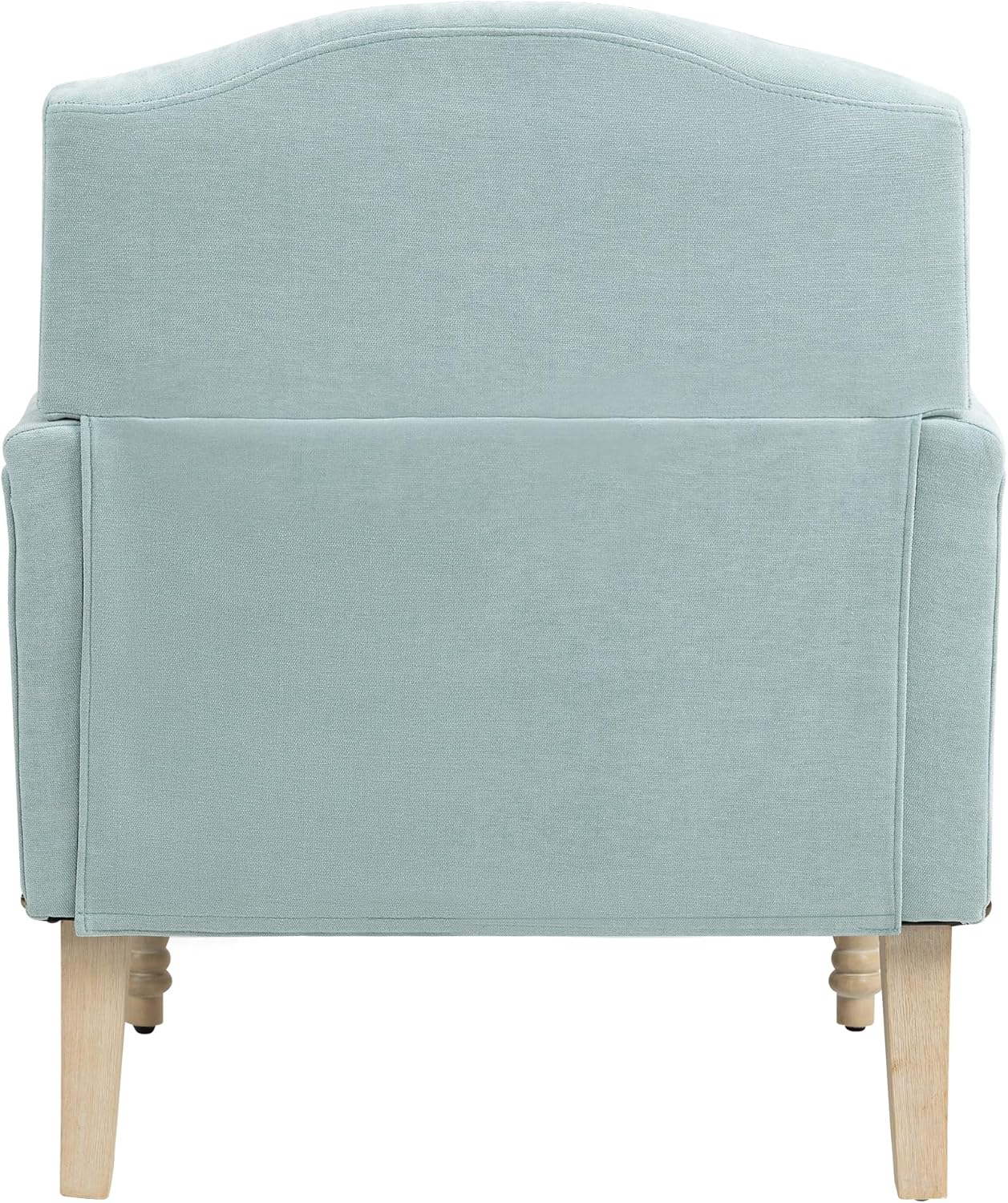 Ball & Cast Modern Accent Chair with Retro Wooden Legs & Nailhead Trim,Small Fabric Club Chair,Comfy Upholstered Armchair Lounge Seat for Bedroom Living Room Single Sofa, Sage