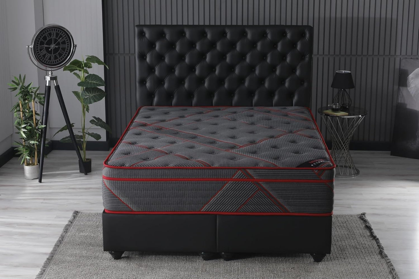 Ottomanson King 13" Luxury Black Eurotop Mattress - Medium-Firm Hybrid Comfort - Made in USA - Premium Quilted Cover - Fiberglass-Free - Bed in a Box