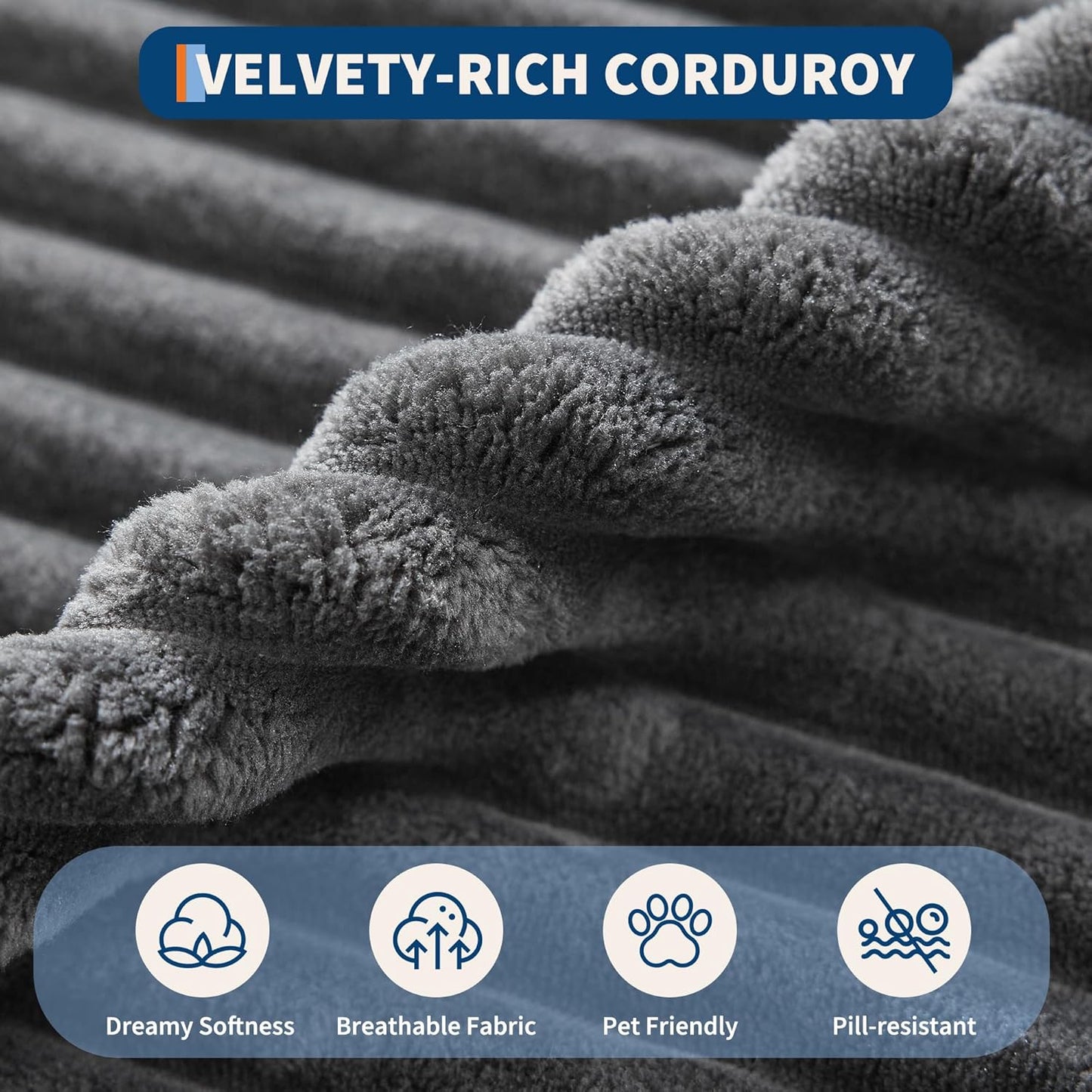 54.3"W Oversized Chaise Lounge Chair Indoor, Boneless Corduroy Sleeper Sofa Bed with 4 Pillows, Armrests, Comfy Fluffy Reading Couch, No Assembly Required Cloud Sofa for Living Room, Bedroom, Office