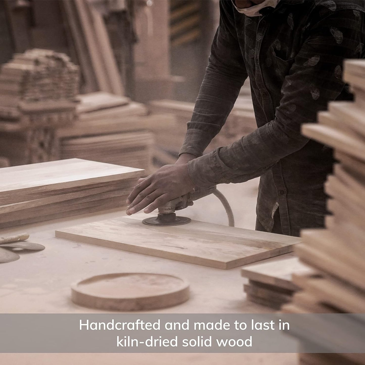 MH London Tri Pin Side Table I Handmade Natural Mango Wood, Naturally Moisture Resistant, Maintenance Free I 16" x 16" x 18" I Tora, Walnut