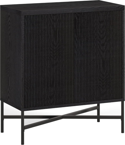 Henn&Hart Brighton Accent Cabinet, 28" Wide(15" D x 28" W x 32" H), Black