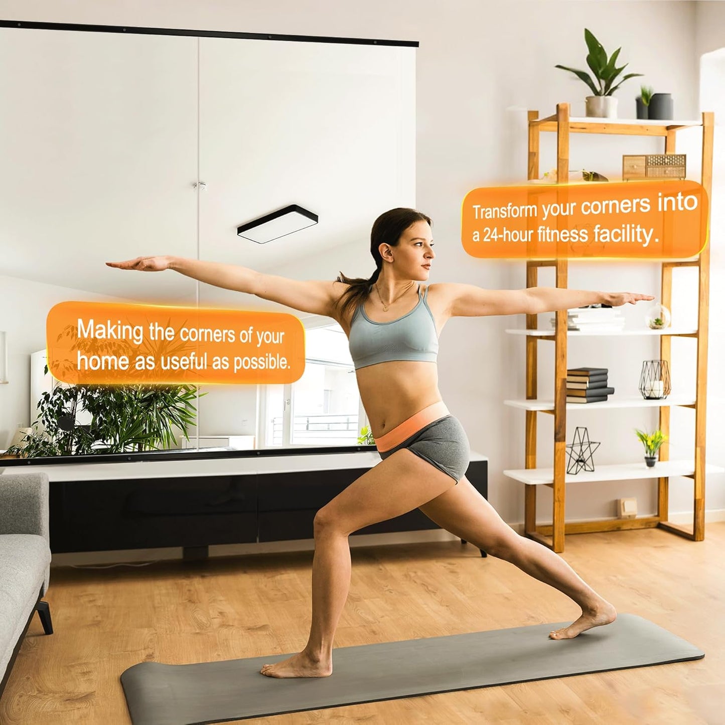 Delma Home Gym Mirror, 54''x30''x2PCS, Large Full Body Glass for Yoga, Frameless Wall Mounted, for Garage, Bedroom, Bathroom (Glass - 54'' x 30'' - 2PCS)