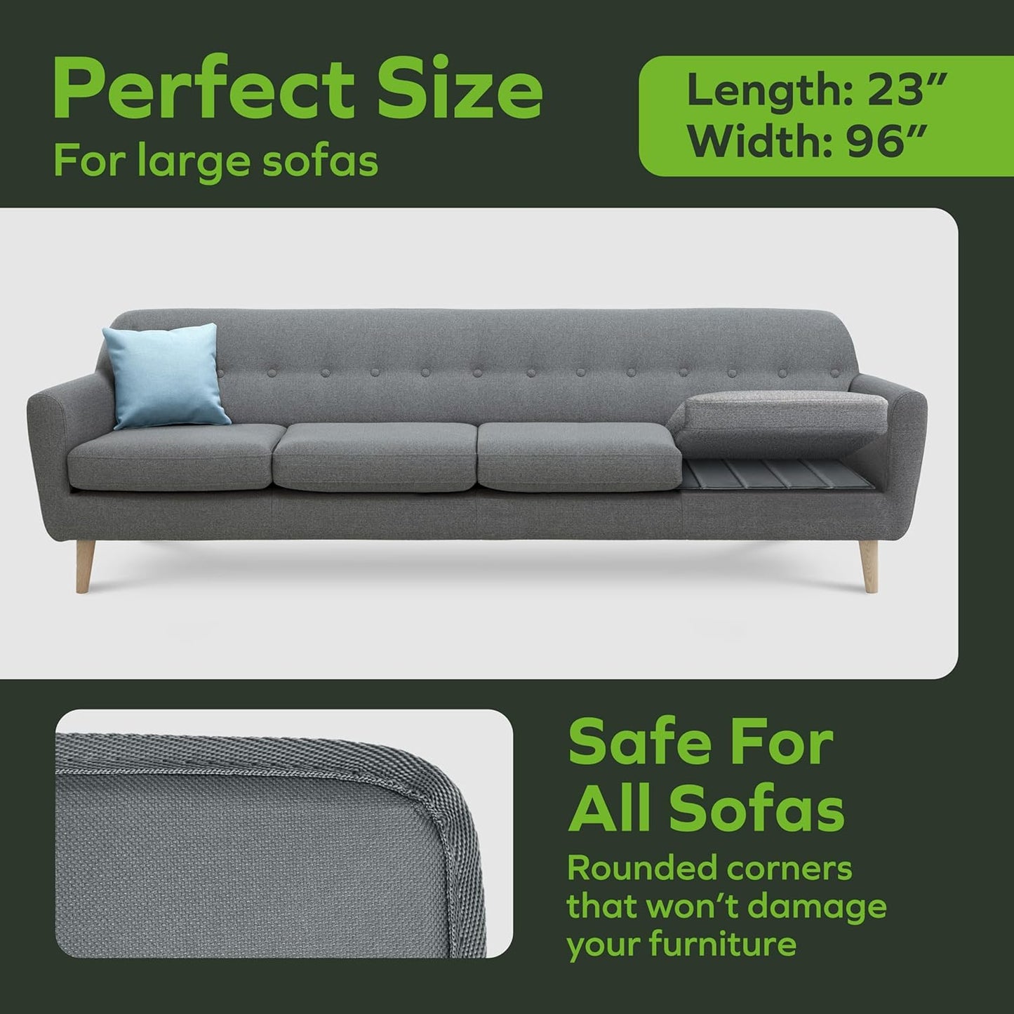 BEN'SHOME® Extra Large Couch Cushion Support for fix Sagging Seats - Heavy Duty Solid .5" Wood Sofa Support Board | 82"-96" x 23" Under Cushion Insert | Non-Slip | 400 LB Capacity