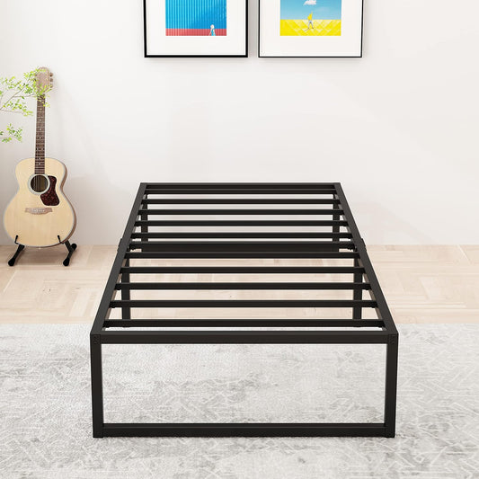14 Inch Twin XL Bed Frames Heavy Duty Sturdy Metal Platform Bed Frame No Box Spring Needed, Noise Free, Easy Assembly, Black
