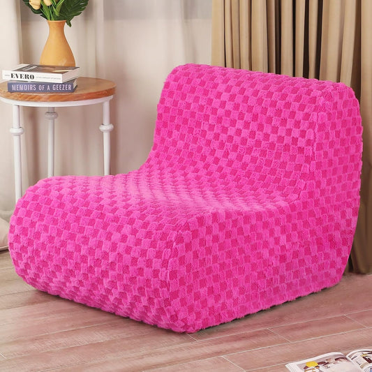 Bean Bag Chairs for Adults, Comfy Floor Sofa with Memory Foam, Giant Bean Bag Couch for Living Room Bedroom Dorm Office, Pink