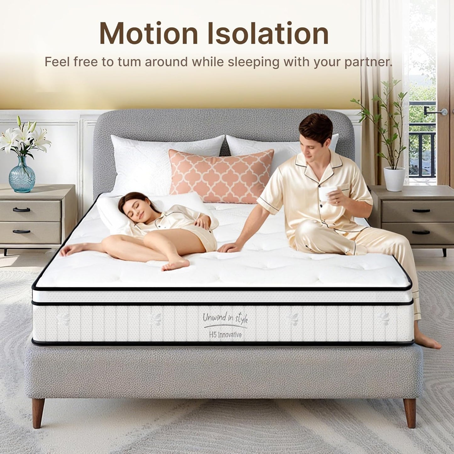 Full Size Mattress, 10 Inch Medium Firm Foam Hybrid Mattress with Individual Pocket Springs for Motion Isolation & Edge Support, Mattress in A Box CertiPUR-US Certified