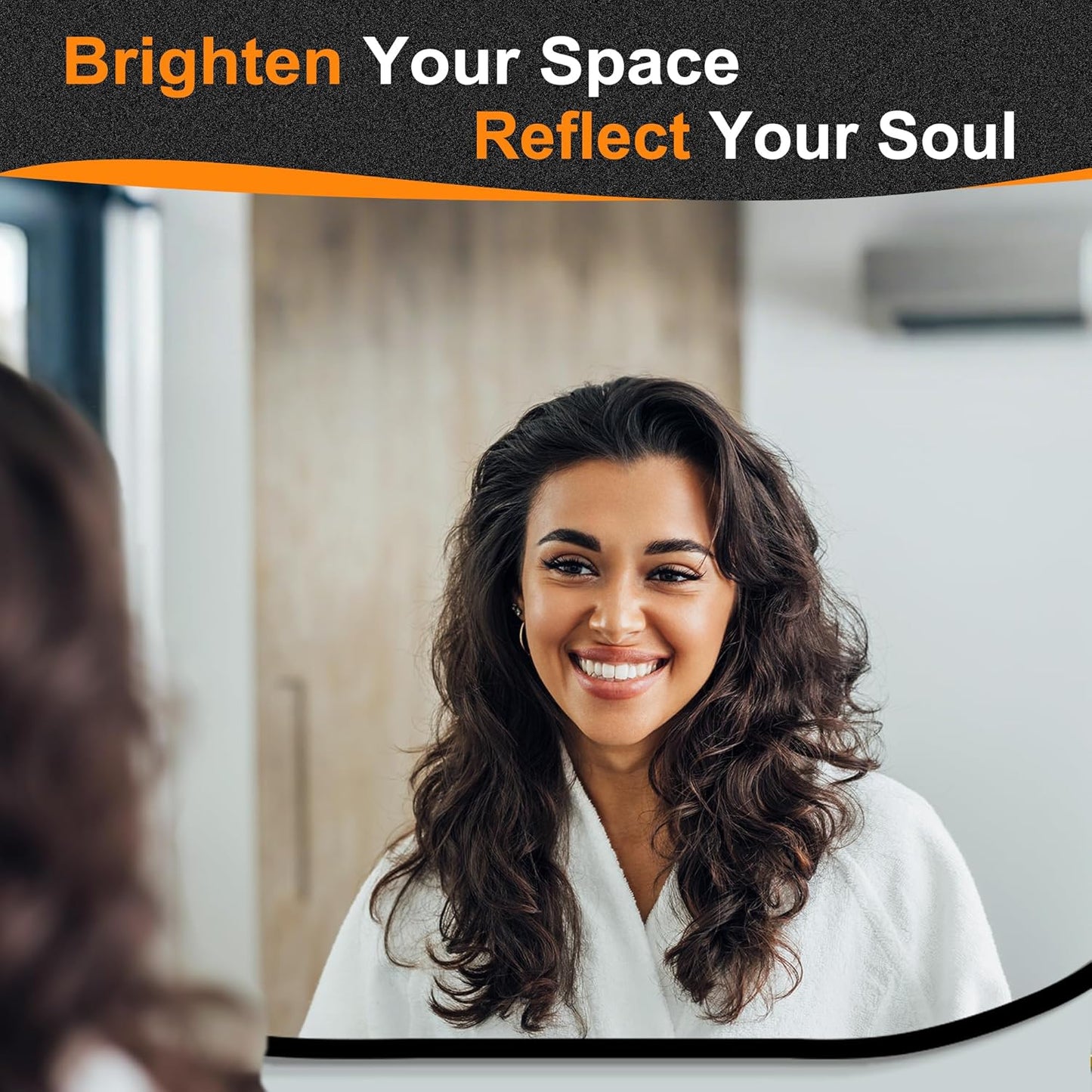 Bathroom Mirror for Wall,36''x24'',Black Oval Mirror for Bedroom Entryway Bathroom, Metal Framed Vanity Mirror(36''x24'',Black)