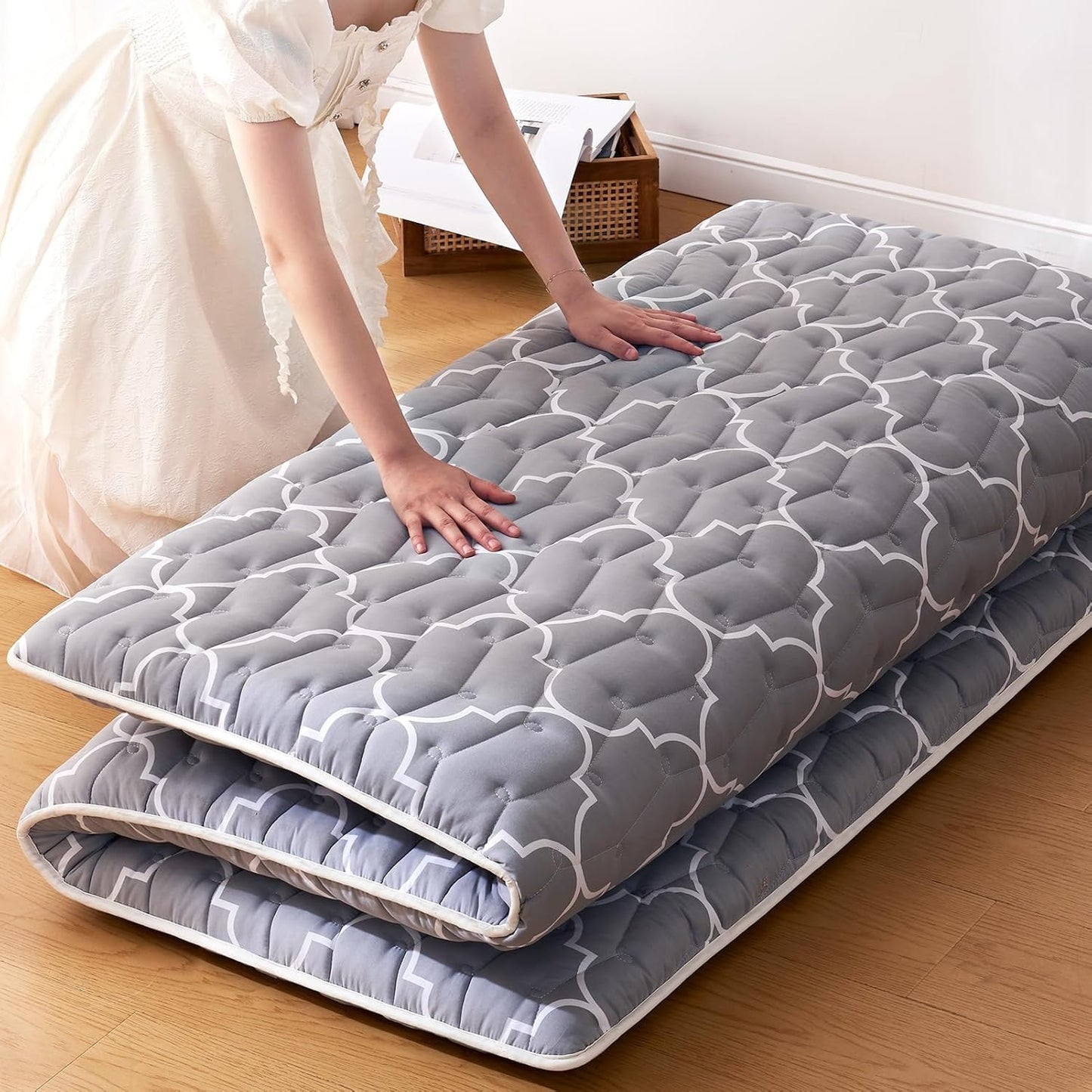Premium Foam Japanese Floor Mattress Futon Mattress,100% High Density Comfortable Foam,Thicken Tatami Mat Sleeping Pad,Portable Kids Adults Sleeping Mats for Guest Room, Dormitory