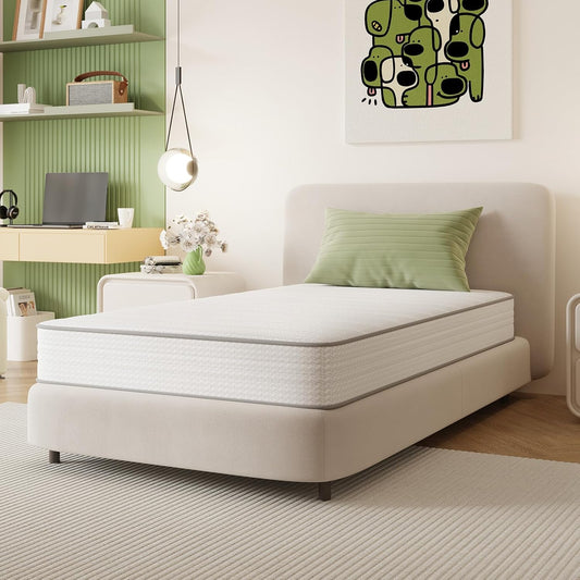 Novilla Twin Mattress, 6 Inch Twin Size Mattresses in a Box with Smarts™ Coil for Pressure Relief, Medium Firm Foam and Spring Hybrid Colchones with CertiPUR-US Certified for Kids