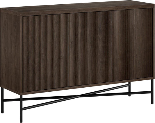Henn&Hart 48" Wide Rectangular Buffet Table in Warm Brown, for Home, Living Room, Bedroom, Entertainment Room, Office