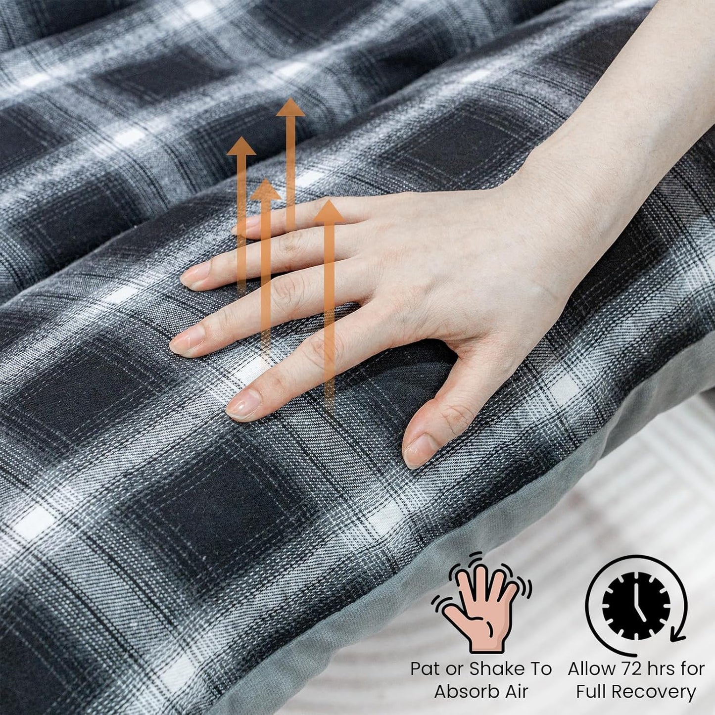 Plush Modern Accent Chair Single Comfy Chair for Bedroom — Ergonomic Lounge Chair with Stylish Upholstery, Space-Saving Design & Easy Assembly Plaid & Grey