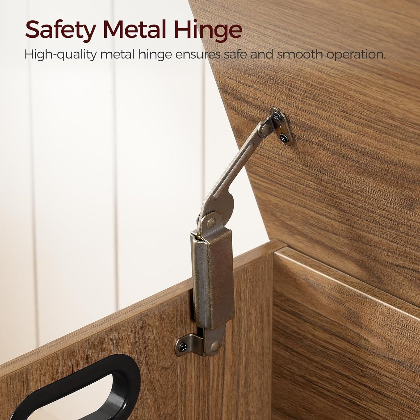 Storage Chest, 47.2” Large Toy Chest, Entryway Storage Trunk, Storage Bench with Safety Hinge, Entrance Bench for Living Room, Entrance, Bedroom, Honey Brown SCOR48901