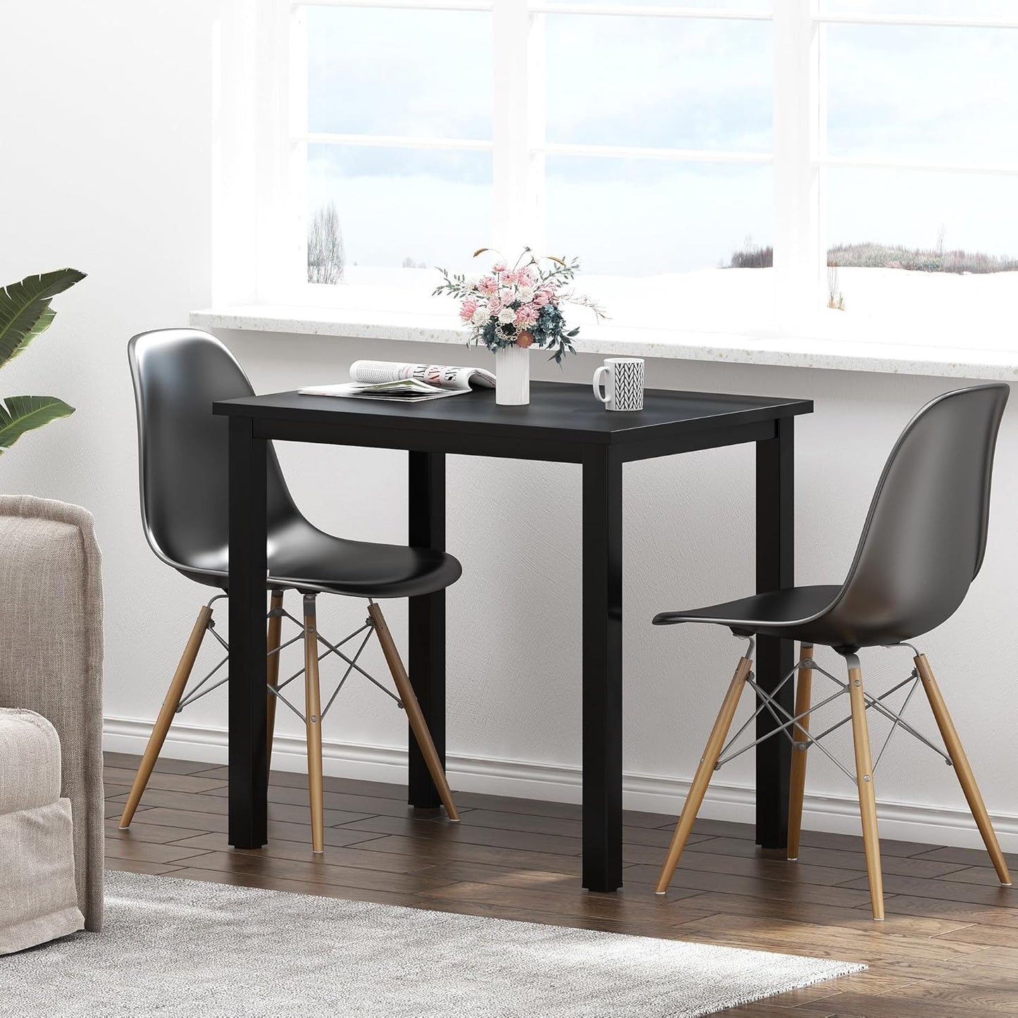 Need Dining Table Small Computer Desk for Home&Office- 31.5" Length Small Writing Desk Gaming Desk Students Laptop Use, Black Desktop & Black Frame AC3CB(80 * 60)