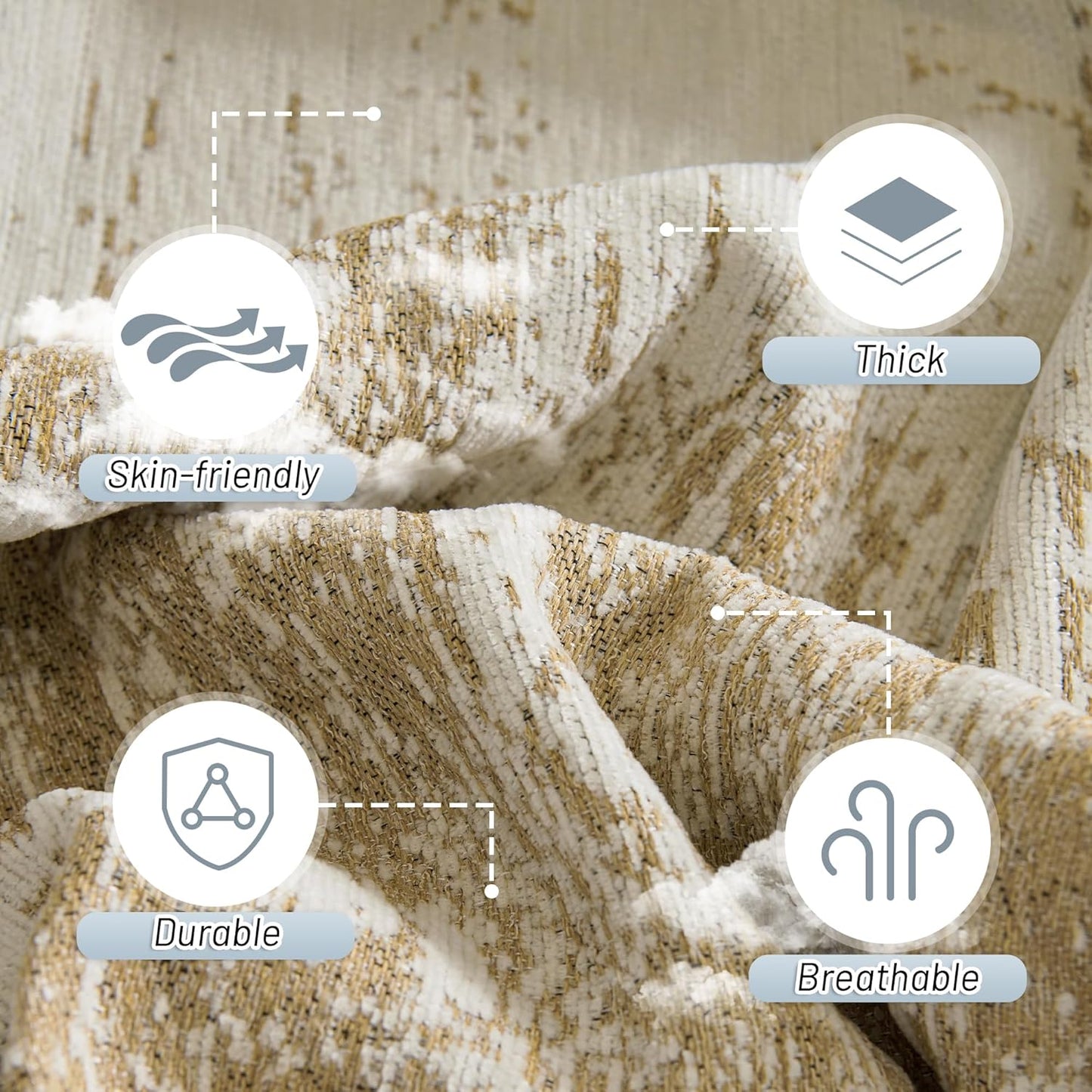 MYSKY HOME Couch Cover for Dogs Washable Couch Sofa Protector for Loveseat Sofa with Cats Pets Friendly Chenille Khaki Abstract Geometric Sofa Covers Soft Durable Farmhouse Sofa Slipcovers, 71" X102"