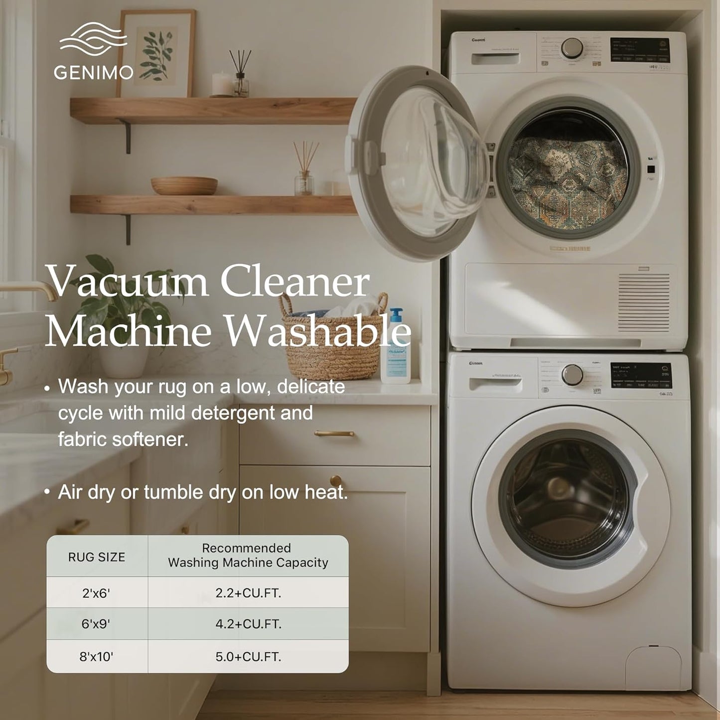 GENIMO 2x5 Runner Rugs for Hallway, Machine Washable Non Slip Vintage Rugs, Low Pile Lightweight Soft Print Rug for enrtyway, Corridor, Home Office, Kitchen, Sage Teal