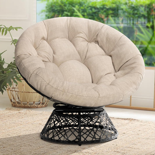 Bme 40" Ergonomic Wicker Papasan Chair
