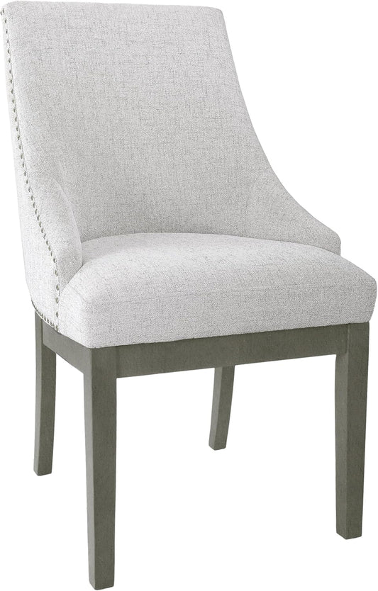 HomePop Home Decor | Upholstered Anywhere Dining Chair | Accent Chairs for Living Room & Bedroom | Decorative Home Furniture - Neutral Textured Solid (Single Pack)