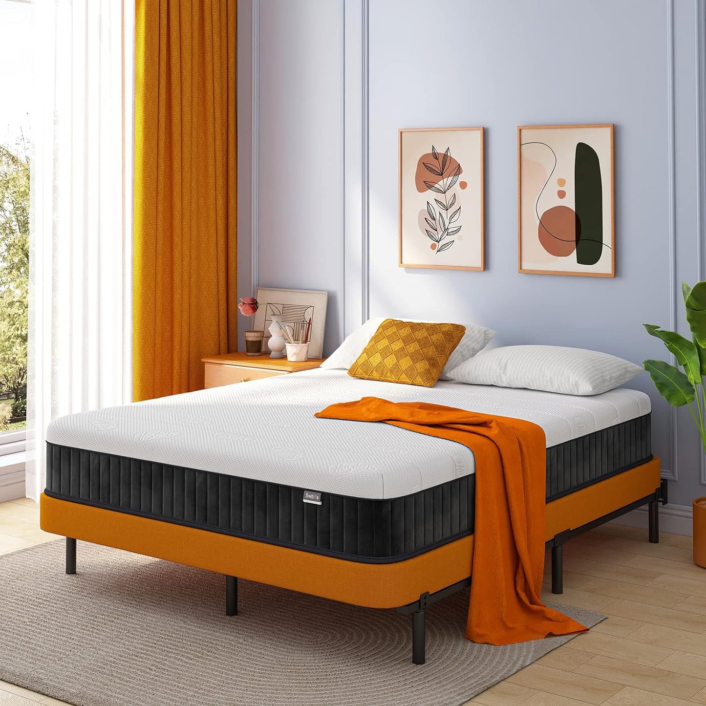 Double Mattress,12 Inch Full Size Hybrid Mattresses, Full Bed Matress in a Box, Pressure Relief & Fiberglass Free, Firm Mattress Double Size