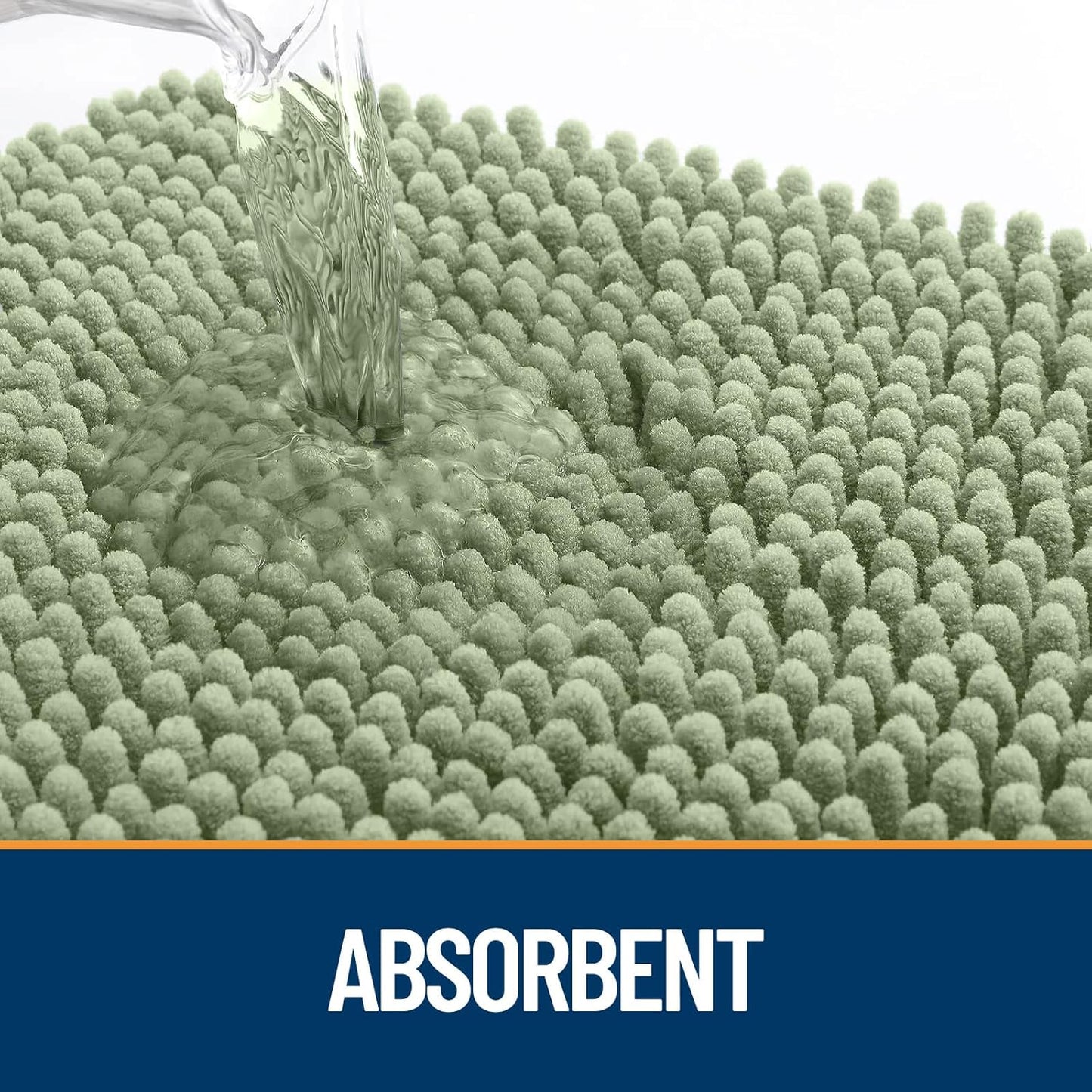 OLANLY Door Mat for Muddy Dog Paws 40x32, Ultra Absorbent Chenille Mud Doormat with Paw Print Design, Non-Slip Washable Doormat for Indoor Entryway, Quick-Dry Pet Bed Mats for Dirty Dogs, Sage Green