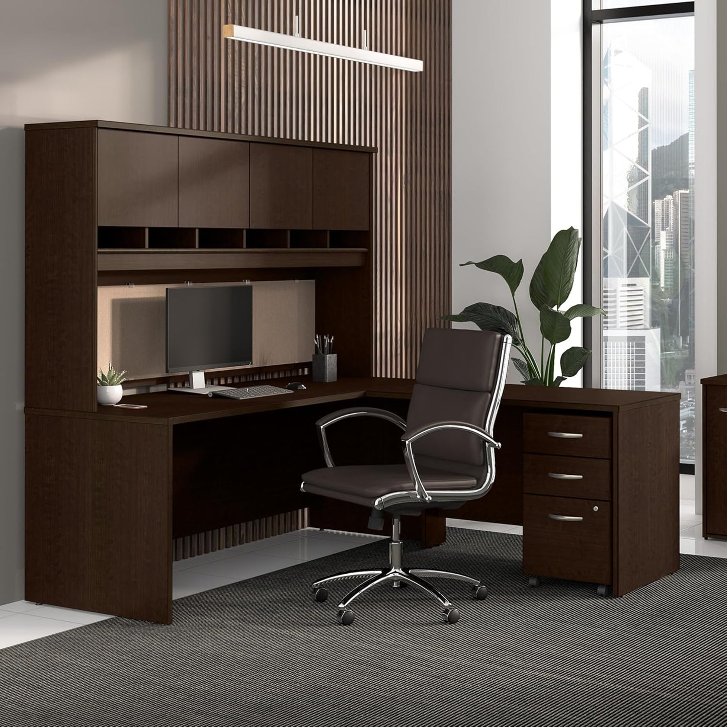 Bush Business Furniture Series C 3 Drawer Mobile File Cabinet in Mocha Cherry