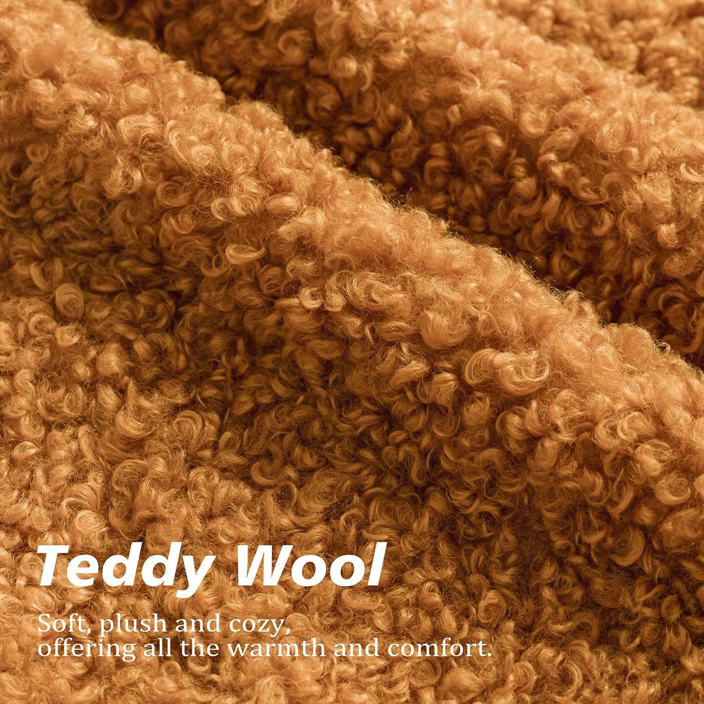 Foindtower Set of 2 Curly Teddy Wool Pillow Covers Decorative Boucle Textured Lumbar Throw Pillow Faux Fur Sherpa Pillowcases Sheepskin Fuzzy Cushion Case for Sofa Bedroom Car 12"x20" Orange